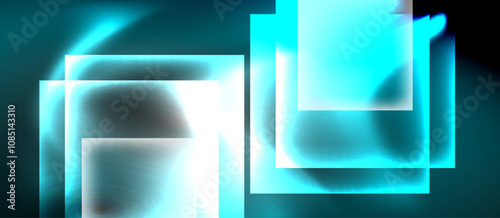 Dark neon colors with glass square shapes
