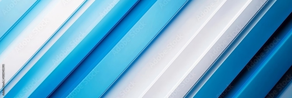 Obraz premium Abstract Blue and White Diagonal Lines Background - Modern, clean, dynamic, technological, and corporate design. Perfect for websites, presentations, and more.