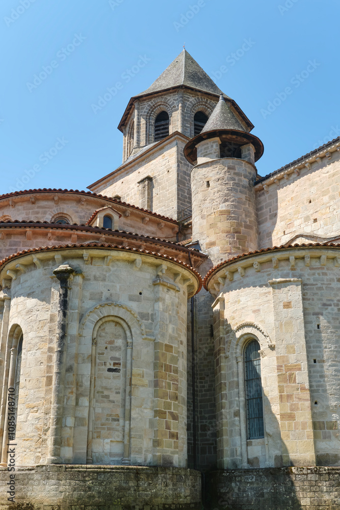 The back of the roman abbey of Saint-Pierre church from the 11th century in Beaulieu-sur-Dordogne Corrèze Nouvelle-Aquitaine in Southern France The back of the roman abbey of Saint-Pierre church from the 11th century in Beaulieu-sur-Dordogne Corrèze Nouvelle-Aquitaine in Southern France