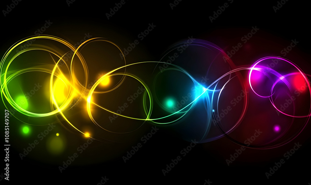 A vibrant abstract design featuring colorful swirls and light effects on a dark background. A vibrant abstract design featuring colorful swirls and light effects on a dark background.