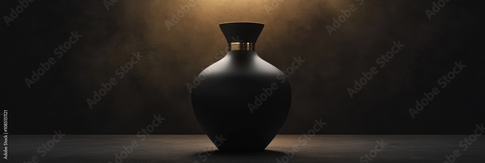 Elegant Black Perfume Bottle on Dark Background - Luxurious, mysterious, sophisticated, dark, fragrance. A black perfume bottle stands elegantly against a dark backdrop.