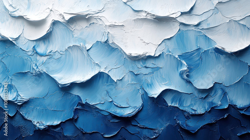 Wallpaper Mural Abstract artwork featuring layered blue and white textures reminiscent of icy surfaces, creating a soothing and captivating visual experience. Torontodigital.ca