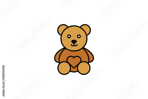 teddy bear icon a charming and simple design.eps