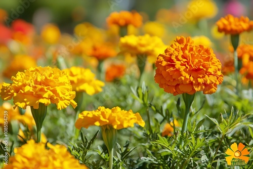 Vibrant Marigold Garden in Bloom: A Celebration of Color and Nature