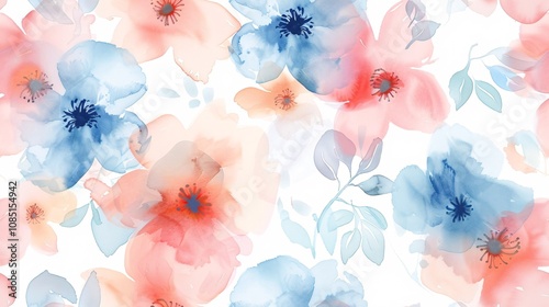 Delicate floral watercolor design in soft, muted hues, suitable for beauty products and more.