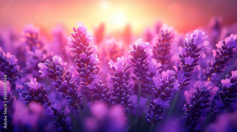 Sunset Lavender Field. Sunset Lavender Field.