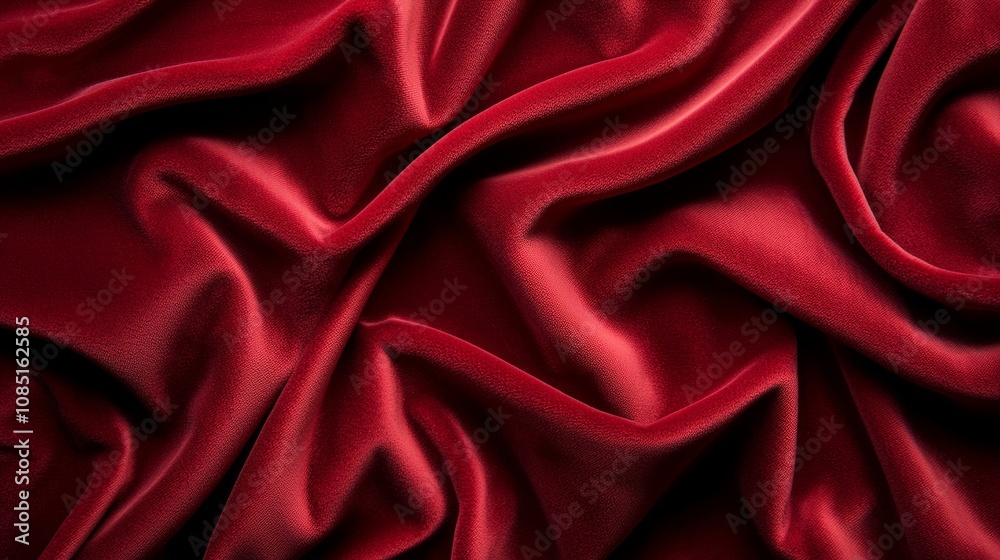 Close-up view of luxurious red silk fabric, showcasing elegant folds and smooth texture, perfect for fashion or interior design. Close-up view of luxurious red silk fabric, showcasing elegant folds and smooth texture, perfect for fashion or interior design.