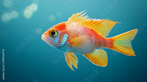 GoldFish Illustration Featuring Colorful Coral and Underwater Details Image