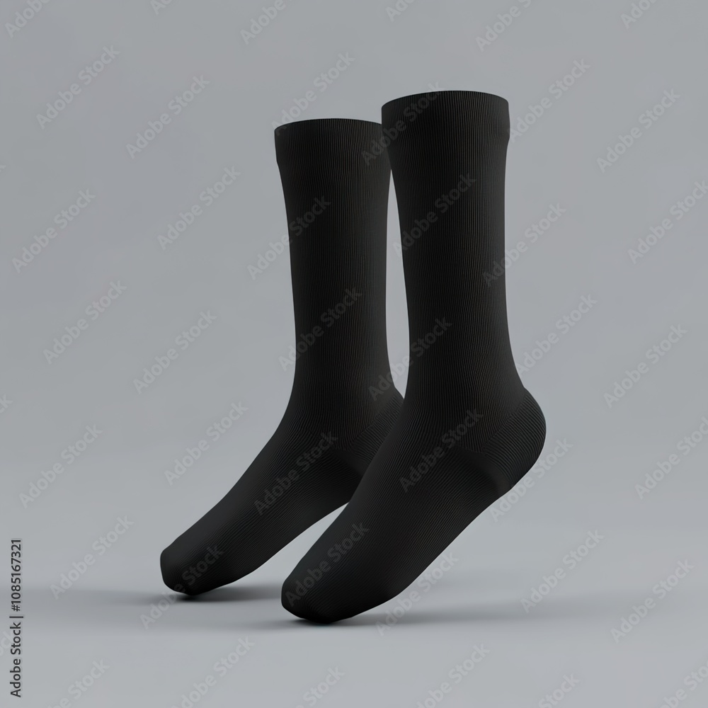 3D render of black socks on a grey background 3D render of black socks on a grey background
