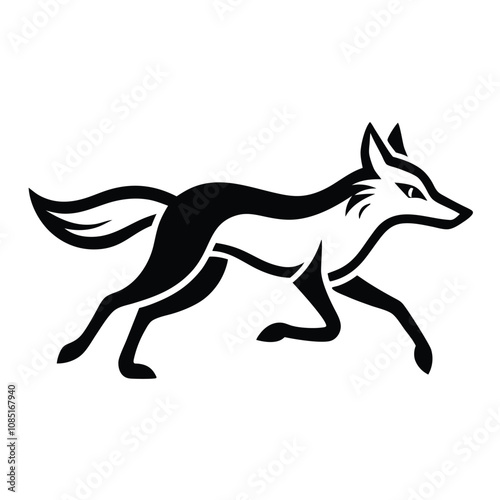 Solid color Jackal animal vector design