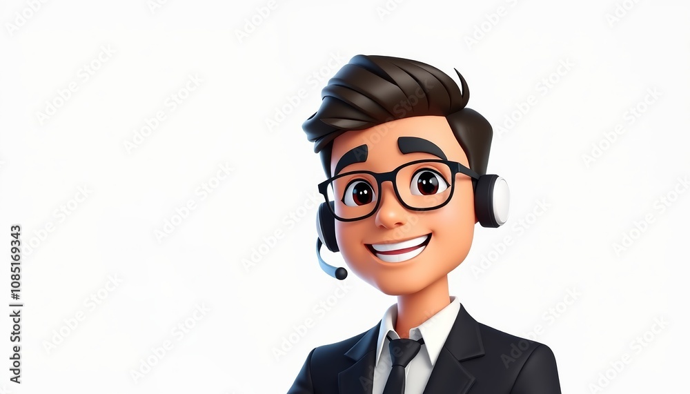 Illustration photo of an operator hosting an event with a modern style Illustration photo of an operator hosting an event with a modern style