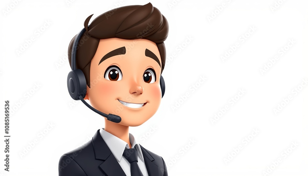Illustration photo of an operator hosting an event with a modern style Illustration photo of an operator hosting an event with a modern style