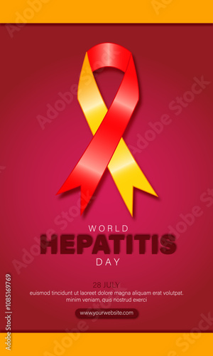 World hepatitis day vector vertical template design.