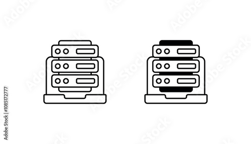 Supercomputer icon design with white background stock illustration