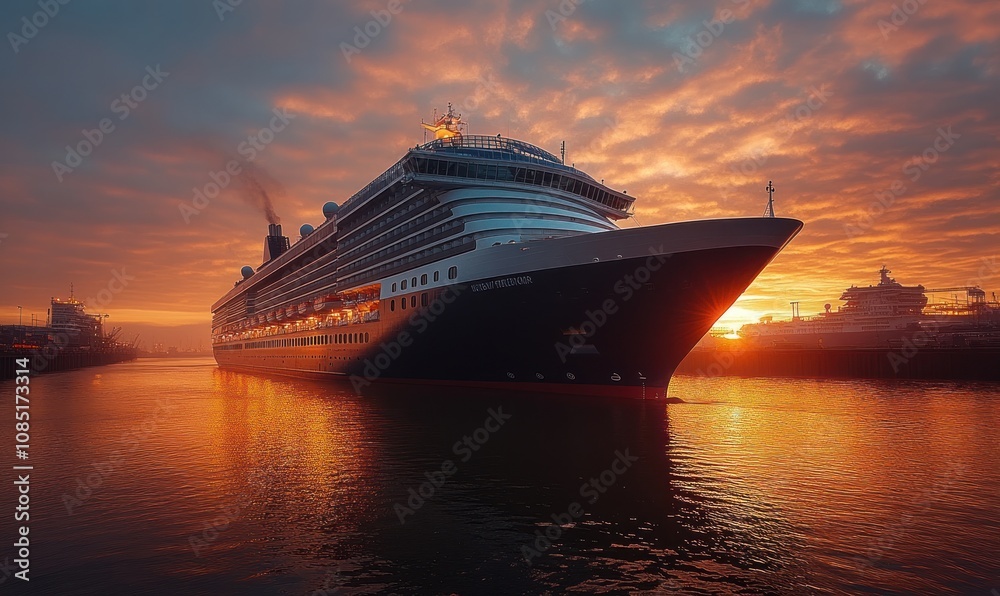 Cruise Ship at Sunset