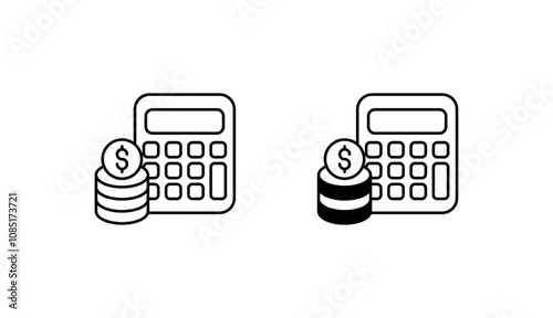 Calculator icon design with white background stock illustration