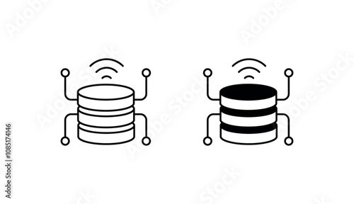 Data Stream icon design with white background stock illustration
