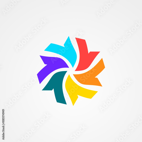 abstract logo design template forming a circle of unity