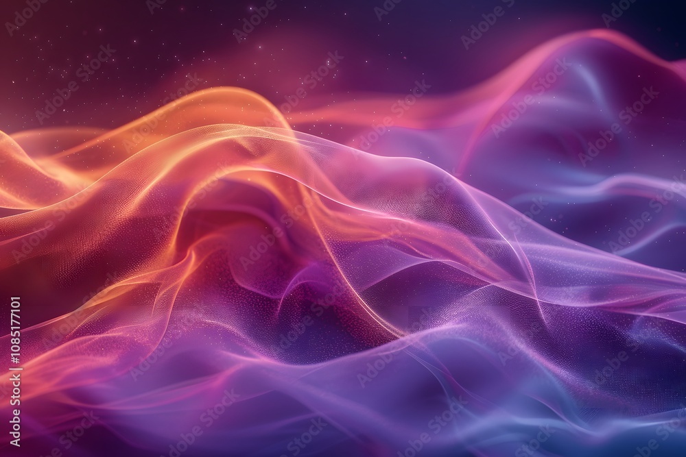 Fototapeta premium Abstract Waves of Light and Color in a Cosmic Dreamscape Art