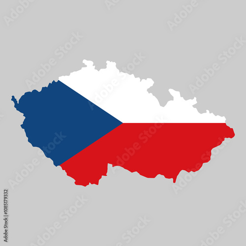 Czech republic map symbol shape, travel web flat concept icon vector illustration .