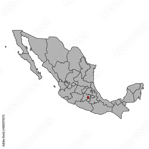 Mexico City of Mexico map shape, travel web concept icon vector illustration .