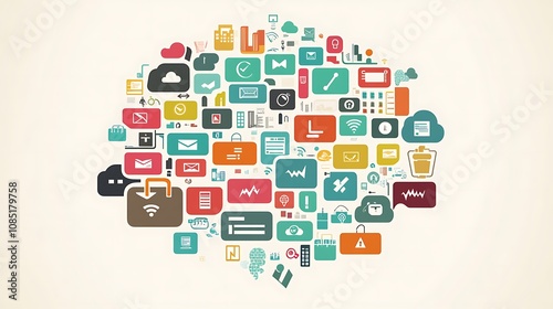 Wallpaper Mural Illustration of secure cloud storage with data files safeguarded by security icons  Torontodigital.ca