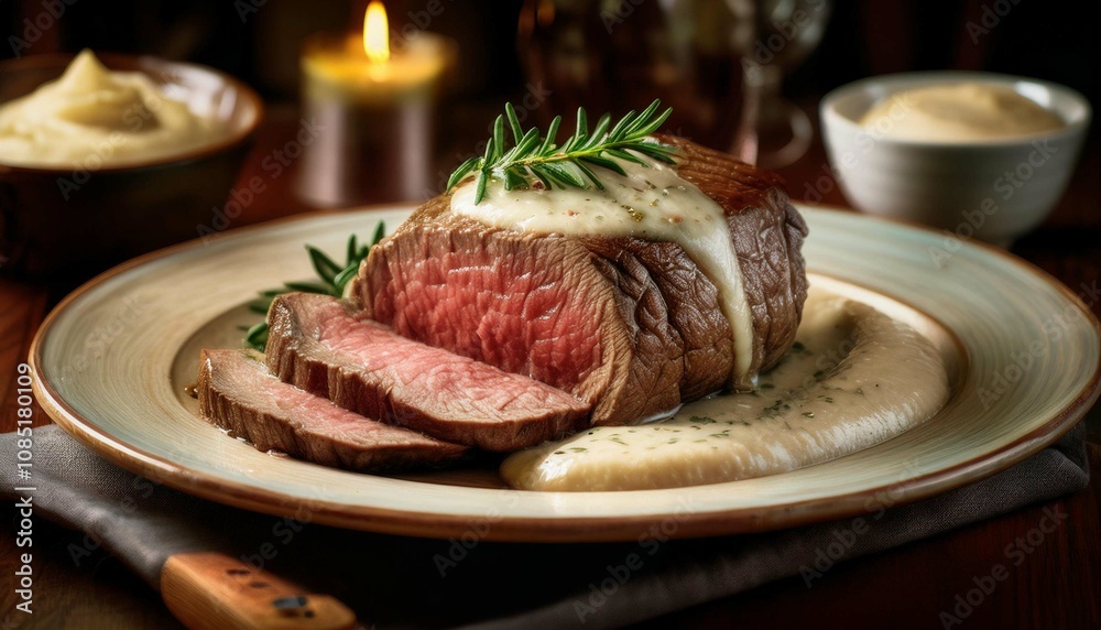 Roast beef with horseradish sauce Roast beef with horseradish sauce