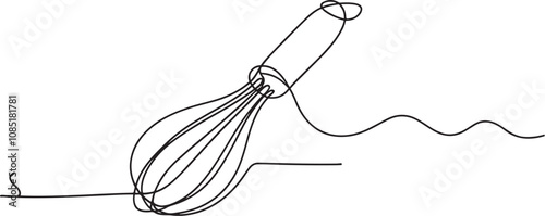 Line Art of a Kitchen Whisk 