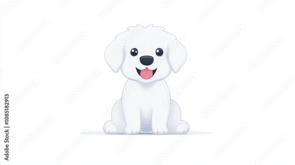 Cute cartoon dog illustration digital art playful theme minimalist style simple background pet love Cute cartoon dog illustration digital art playful theme minimalist style simple background pet love