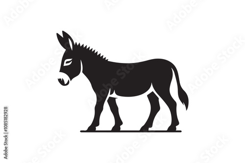 donkey  vector silhouette isolated in white background