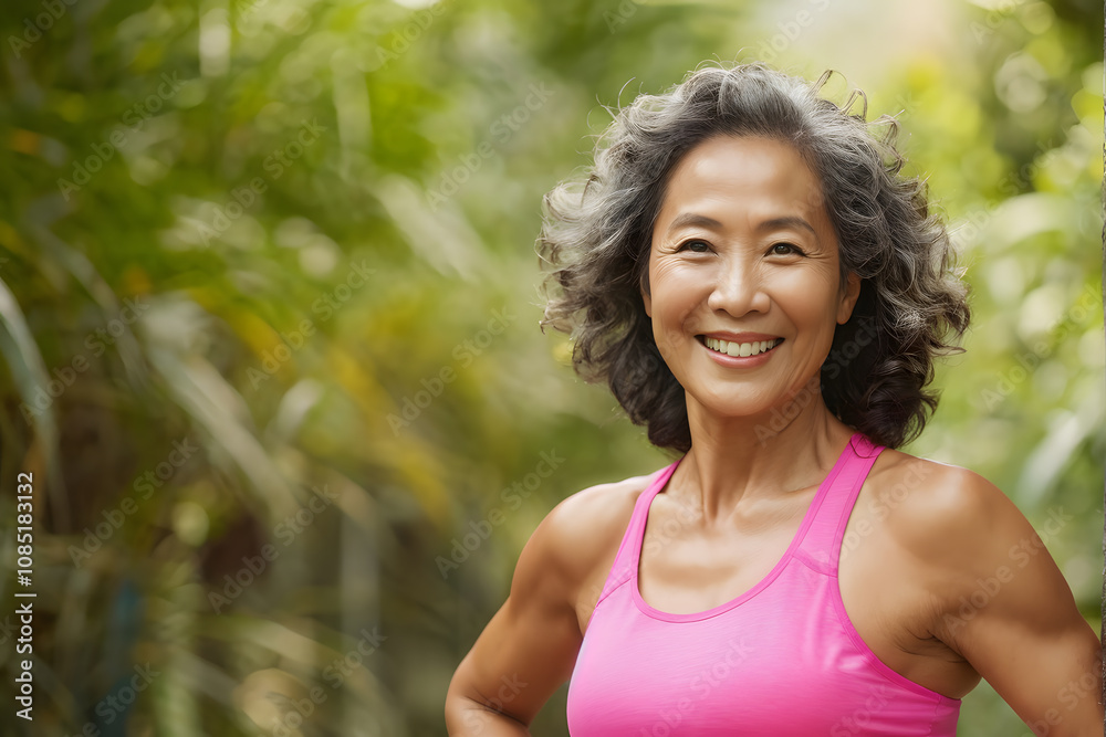 A woman in a pink tank top is smiling and posing for a photo A woman in a pink tank top is smiling and posing for a photo