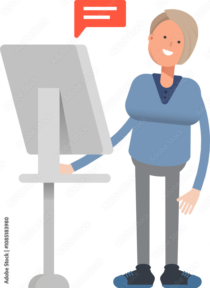 Woman Character Working on Computer
Woman Character Working on Computer