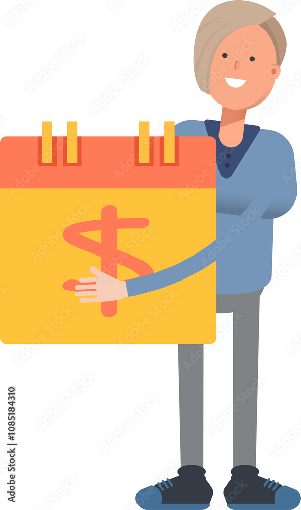 Woman Character and Payment Date Calendar
Woman Character and Payment Date Calendar
