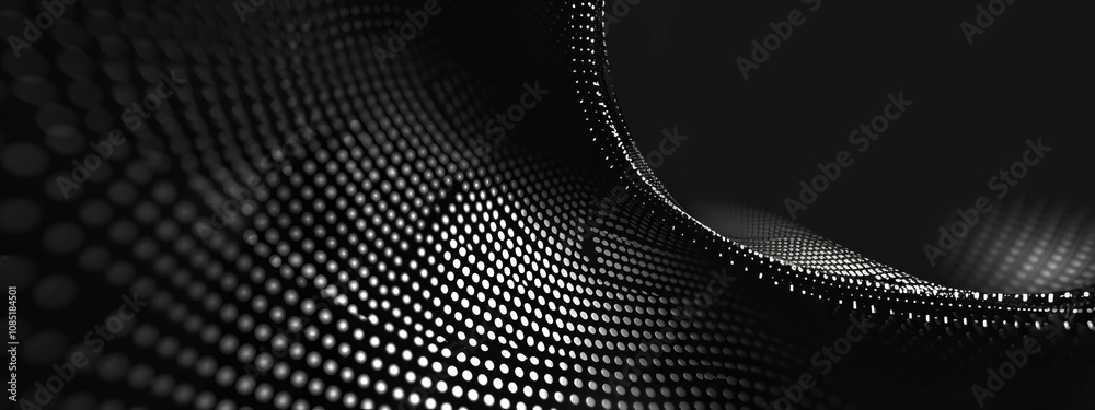 Abstract black background with dots and dashes for design. Banner template with white center text area. Ideal for contemporary designs. Abstract black background with dots and dashes for design. Banner template with white center text area. Ideal for contemporary designs.