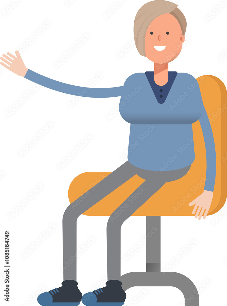 Woman Character Sitting on Office Chair
Woman Character Sitting on Office Chair