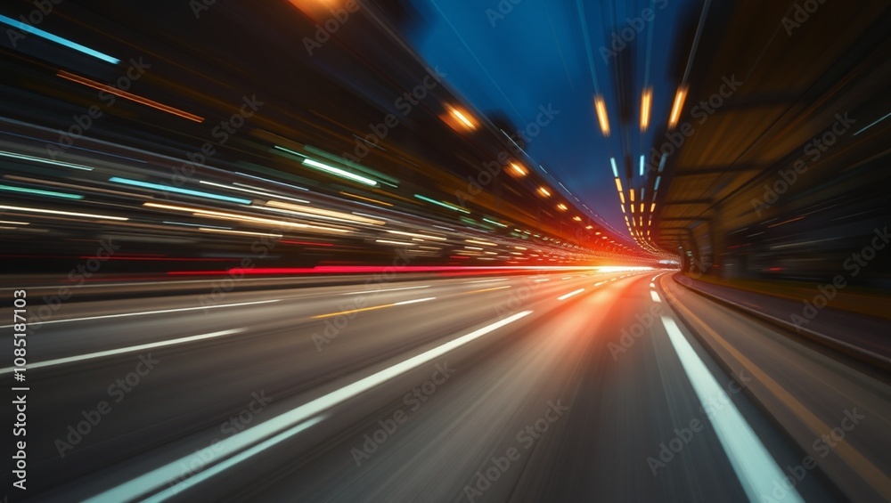Digital data flow on road with motion blur to create vision of fast speed transfer . Concept of future digital transformation , disruptive innovation and agile business methodology . Digital data flow on road with motion blur to create vision of fast speed transfer . Concept of future digital transformation , disruptive innovation and agile business methodology .