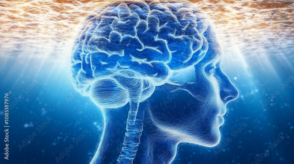 Obraz premium Brain scan displaying patterns indicative of dementia, illustrating the impact of cognitive decline on neural pathways and the importance of early detection and intervention in neurological health