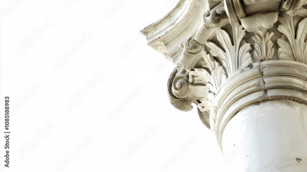 Obraz premium Ornate Column Against White Background