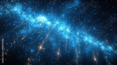 Wallpaper Mural  Blue cosmic nebula with glowing particles. Torontodigital.ca