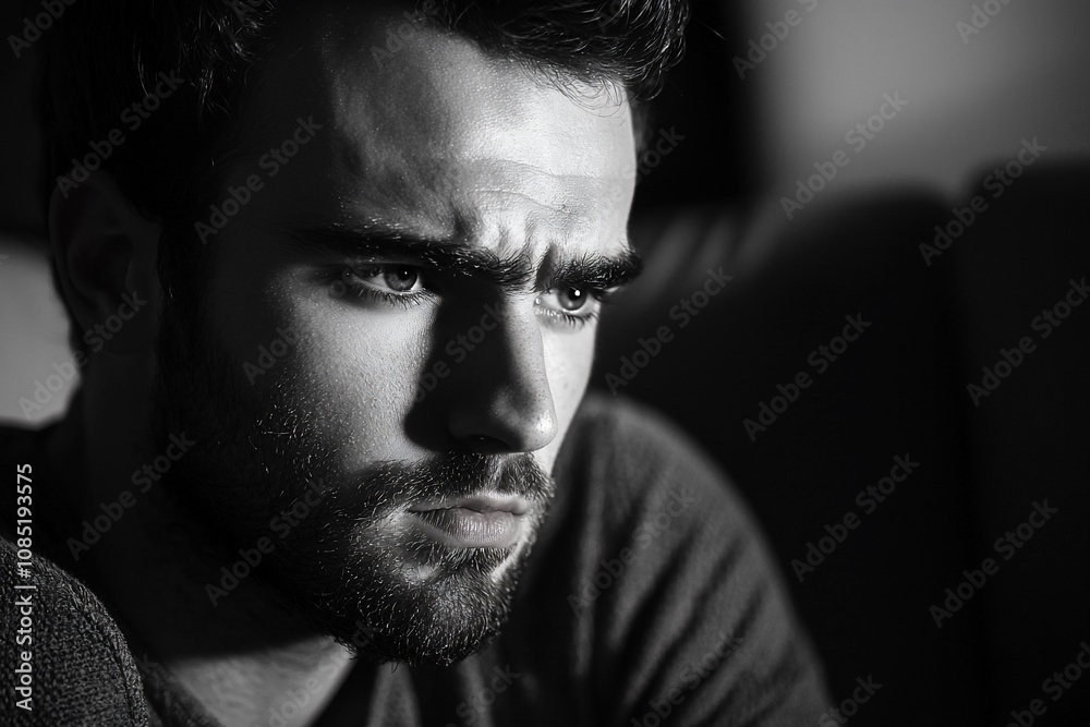 Contemplation in Shadows: A Portrait in Black and White Contemplation in Shadows: A Portrait in Black and White