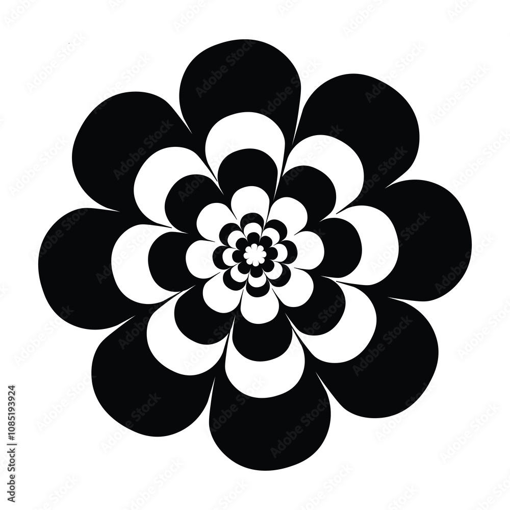 Ornamental Floral Design A classic black and white floral design element featuring elegant, curved leaves and intricate detailing. Perfect for use in decorative borders, logos Ornamental Floral Design A classic black and white floral design element featuring elegant, curved leaves and intricate detailing. Perfect for use in decorative borders, logos