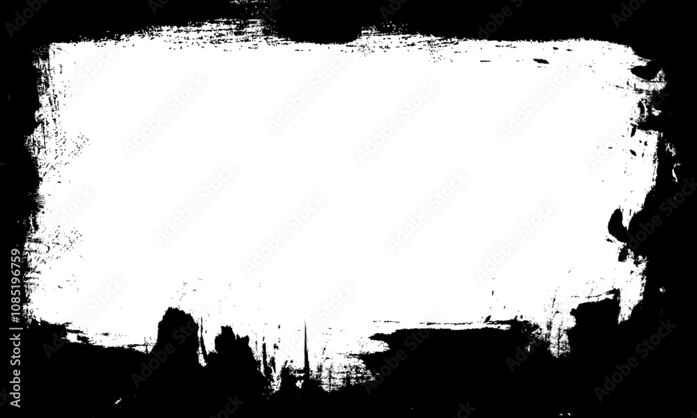 black ink brushed painting frame border grunge graphic element black ink brushed painting frame border grunge graphic element