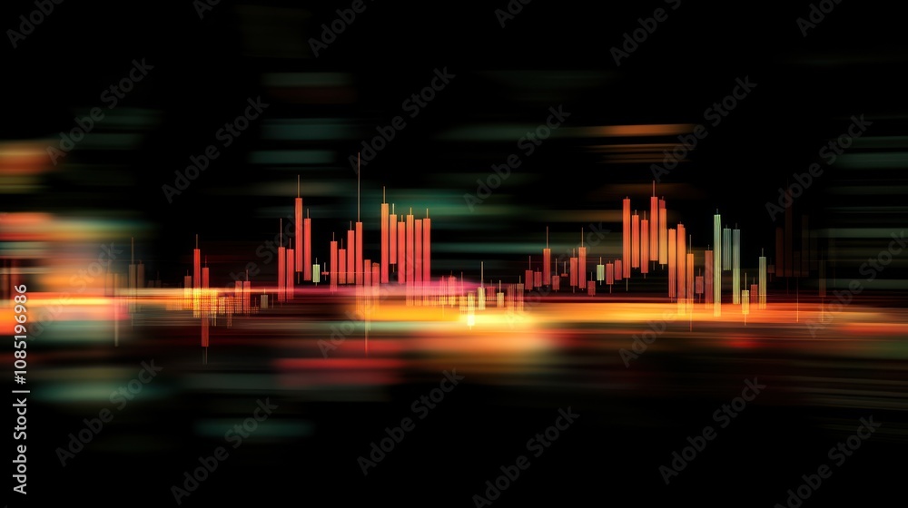 Abstract Stock Market Chart with Dynamic Lighting Abstract Stock Market Chart with Dynamic Lighting