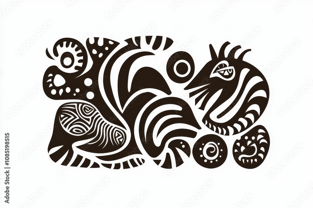 Abstract black and white design.