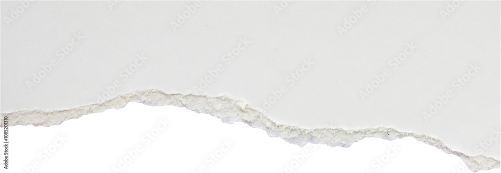 White ripped paper torn edges strips isolated on black background White ripped paper torn edges strips isolated on black background