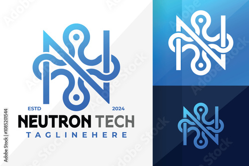 Letter N Neutron Logo Icon Vector Design