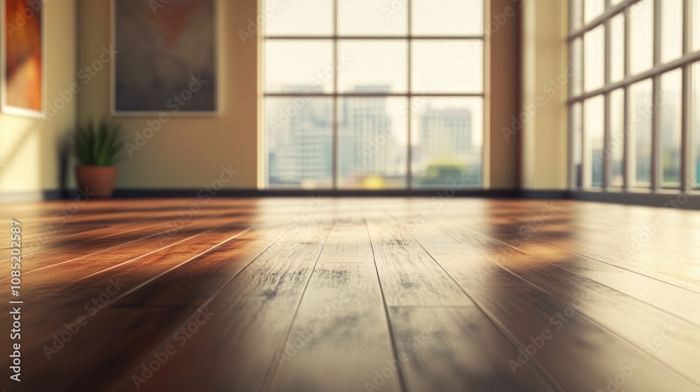 Wooden Floor with City View