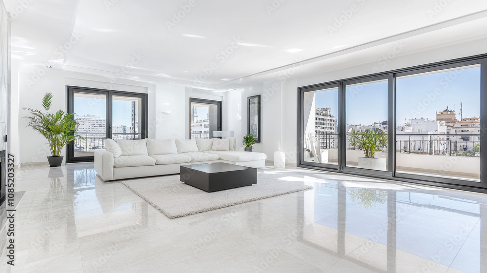 Fototapeta premium Modern Luxurious Interior Design of a Spacious Living Room