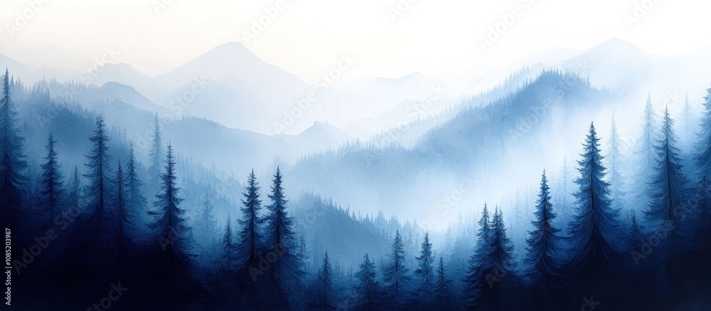 Fototapeta premium Misty Mountain Forest