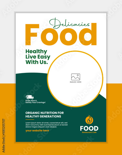 Organic Food Flyer with Healthy Ingredients and Modern Design